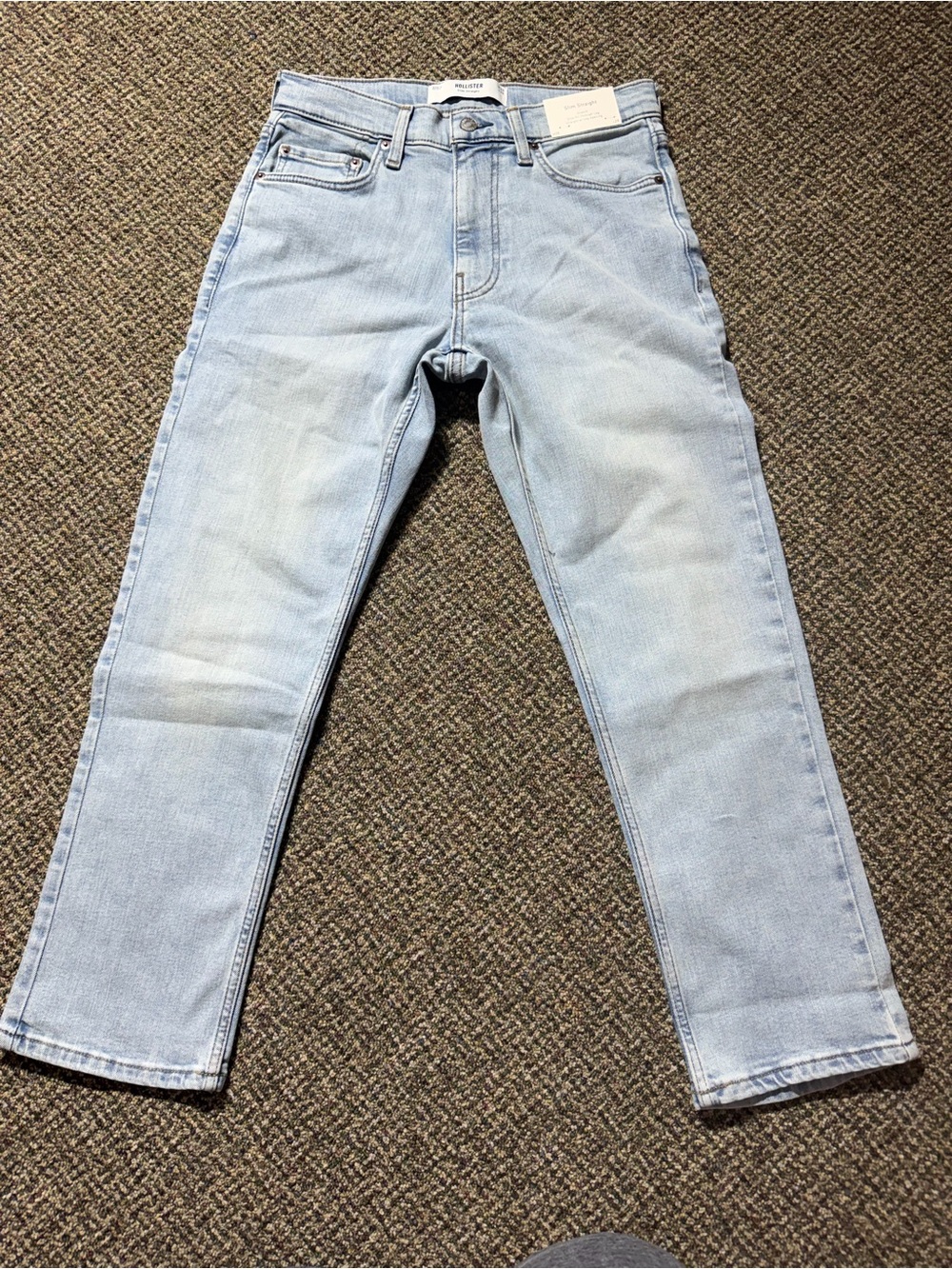Hollister Light Blue Straight Jeans Mens 28x28 New with Tags